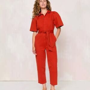 Christy Dawn Sienna Jumpsuit Sedona Orange Copper Straight leg Boho Chic  XS